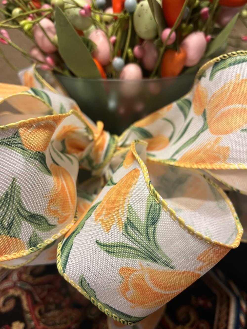 Floral Magnolia & Spring Berry Arrangement with Yellow Ribbon - Home Accents - Picture 10 of 12